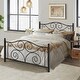 Countryside Scroll Black Iron Bed by VECELO - Thumbnail 4