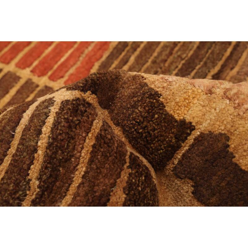 ECARPETGALLERY Hand-knotted Tangier Brown Wool Rug - 8'1 x 9'7