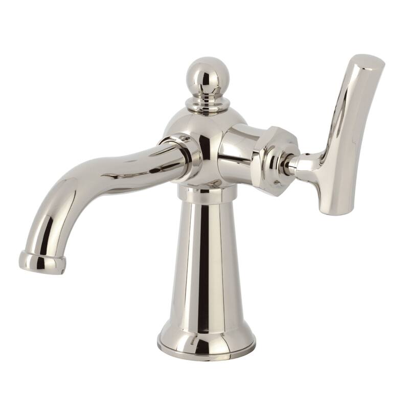 Kingston Brass Hallerbos Single-Handle 1-Hole Deck Mount Bathroom Faucet with Drain - Polished Nickel