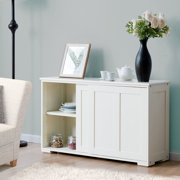 Copper Grove Okhangaron Wooden Storage Cabinet with Sliding Doors - N/A. Opens flyout.