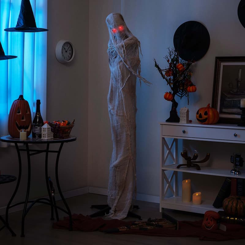 Costway 6FT Halloween Animated Standing Mummy Life Size Animatronic - See Details