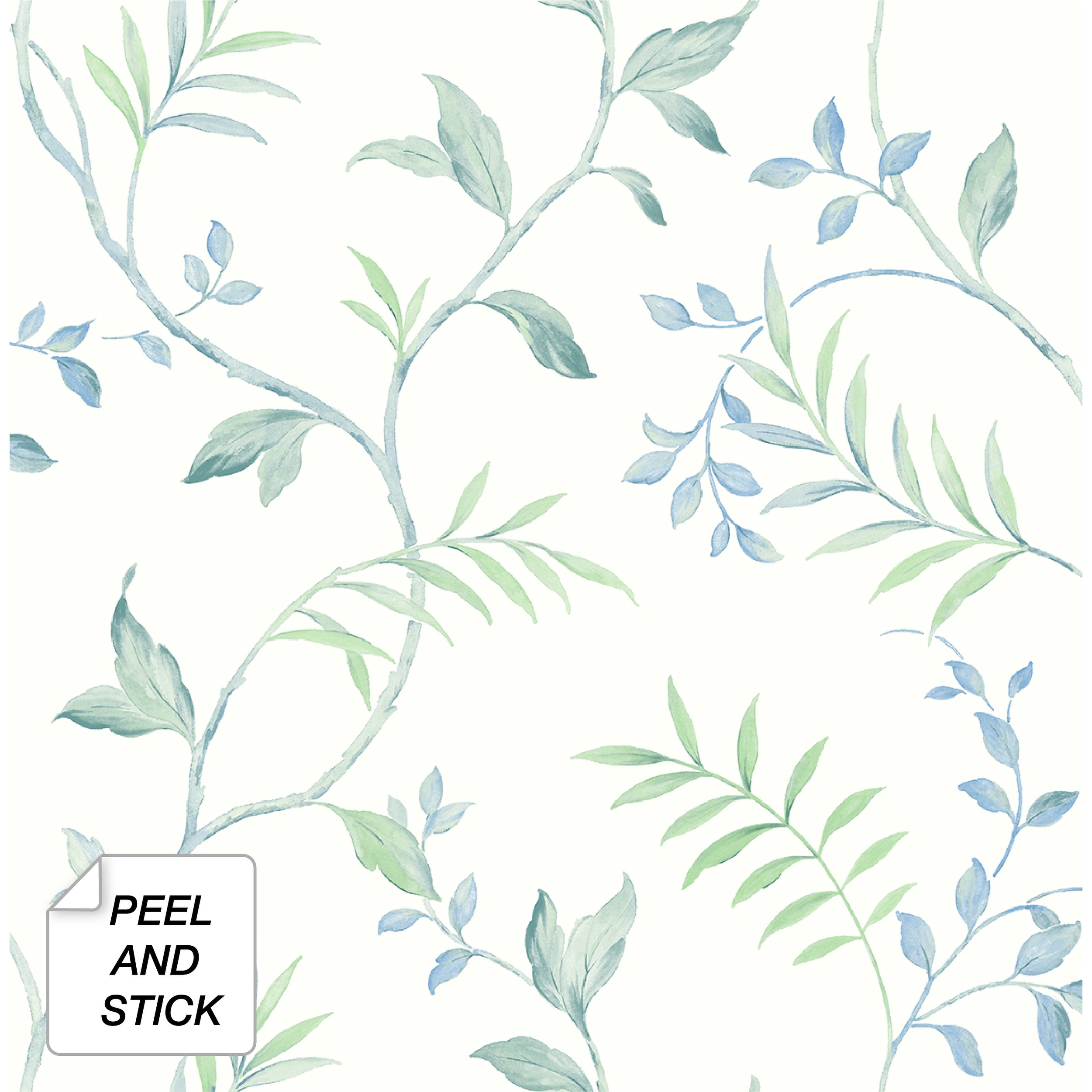 NextWall Watercolor Leaf Trail Peel and Stick Wallpaper - 20.5 in. W x 18 ft. L