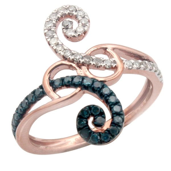 Designer 0.35ct Round Brilliant Cut Blue Color Diamond with Real Diamond Engagement Ring