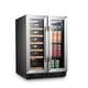 Wine Coolers that Match Yeego 24 inch Built-In French Door Dual Zone 20 Bottle Wine Refrigerator 60 Can Beverage Center - 24 inch