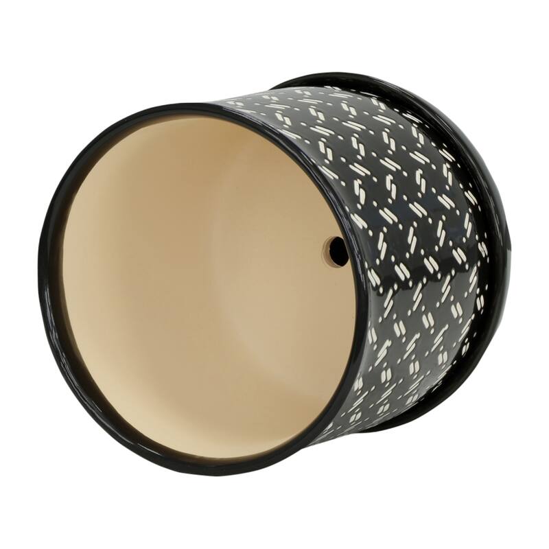 Ceramic Dots Saucer Planters Set of 2 - Black, 6/8 in.