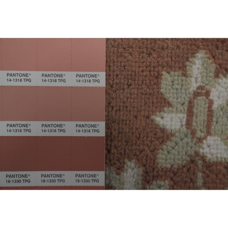 Hand Knotted Oriental 100% Wool Carpet Traditional Floral Oranges & Rust Kerman Area Rug - 9' 6'' X 6' 6''