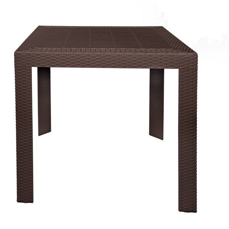 Mace Modern Outdoor Bistro Dining Table with Weather Resistant and Weaver Design for Patio or Decks