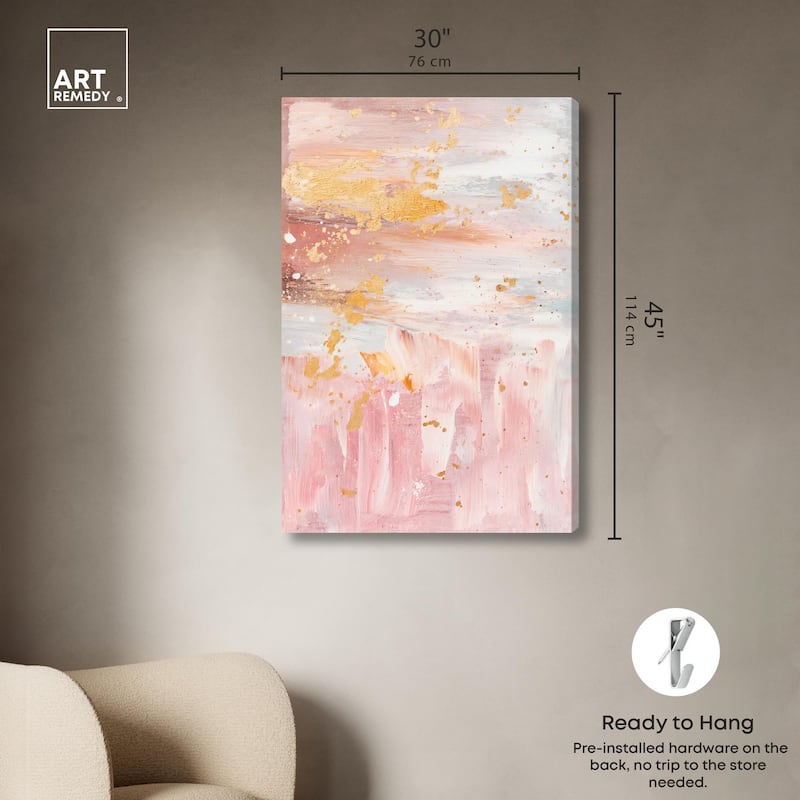 Rose Quartz Canvas by Art Remedy, Gallery Wrapped