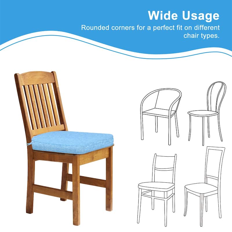 Aoodor Outdoor Dining Chair Cushions Set of 4, Outdoor Chair Pads with Ties, 21 x 21 inch - 21"x21"