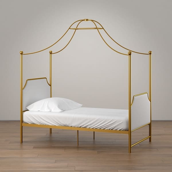 slide 1 of 36, Little Seeds Monarch Hill Gold Clementine Canopy Bed
