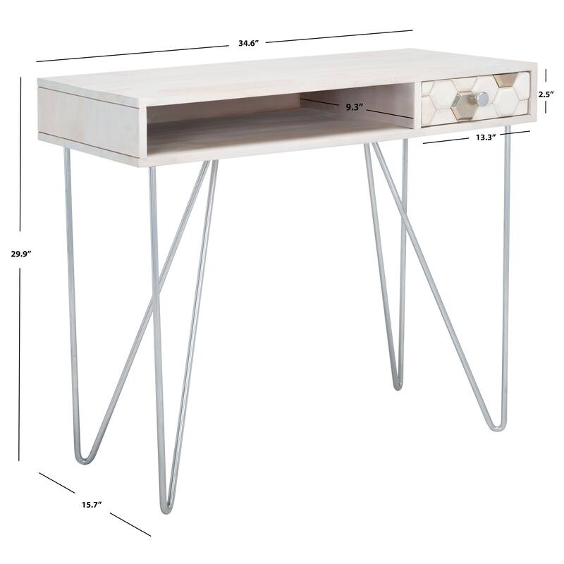 SAFAVIEH Werra 1-Drawer 1-Shelf Hairpin Leg Desk
