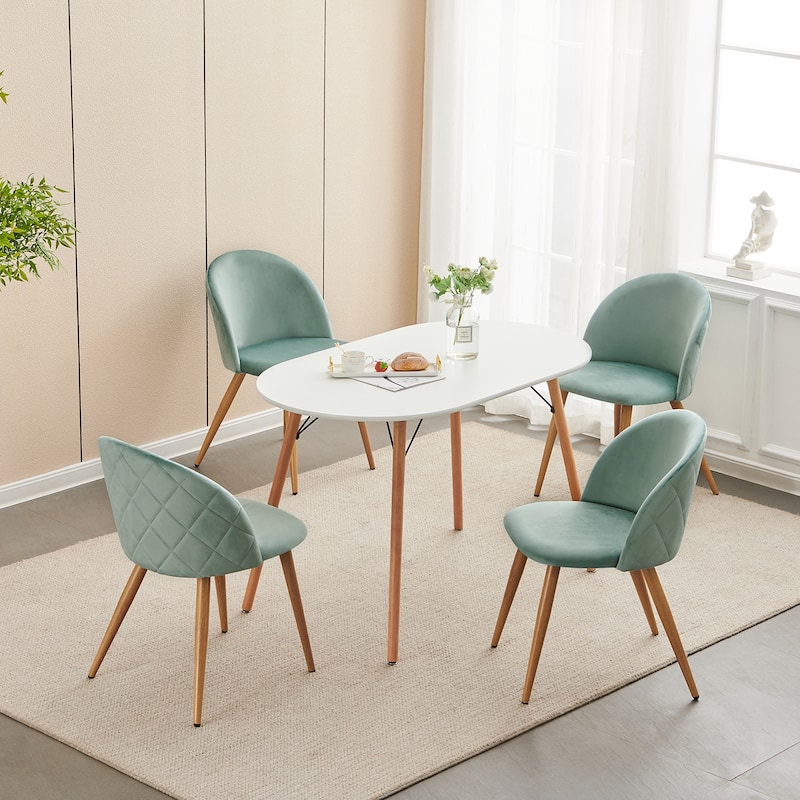 HomyLin Modern Upholstered Fabric Dining Chair Mid Back Armless