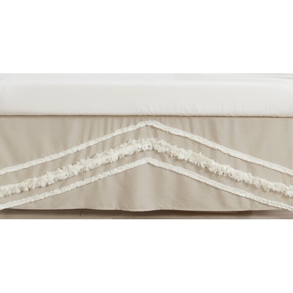 Boho Bohemian Boy Girl Crib Bed Skirt Solid Color Taupe Beige Ivory Cream Linen Farmhouse Shabby Chic Tufted Neutral Unisex Bed Bath Beyond 35323879