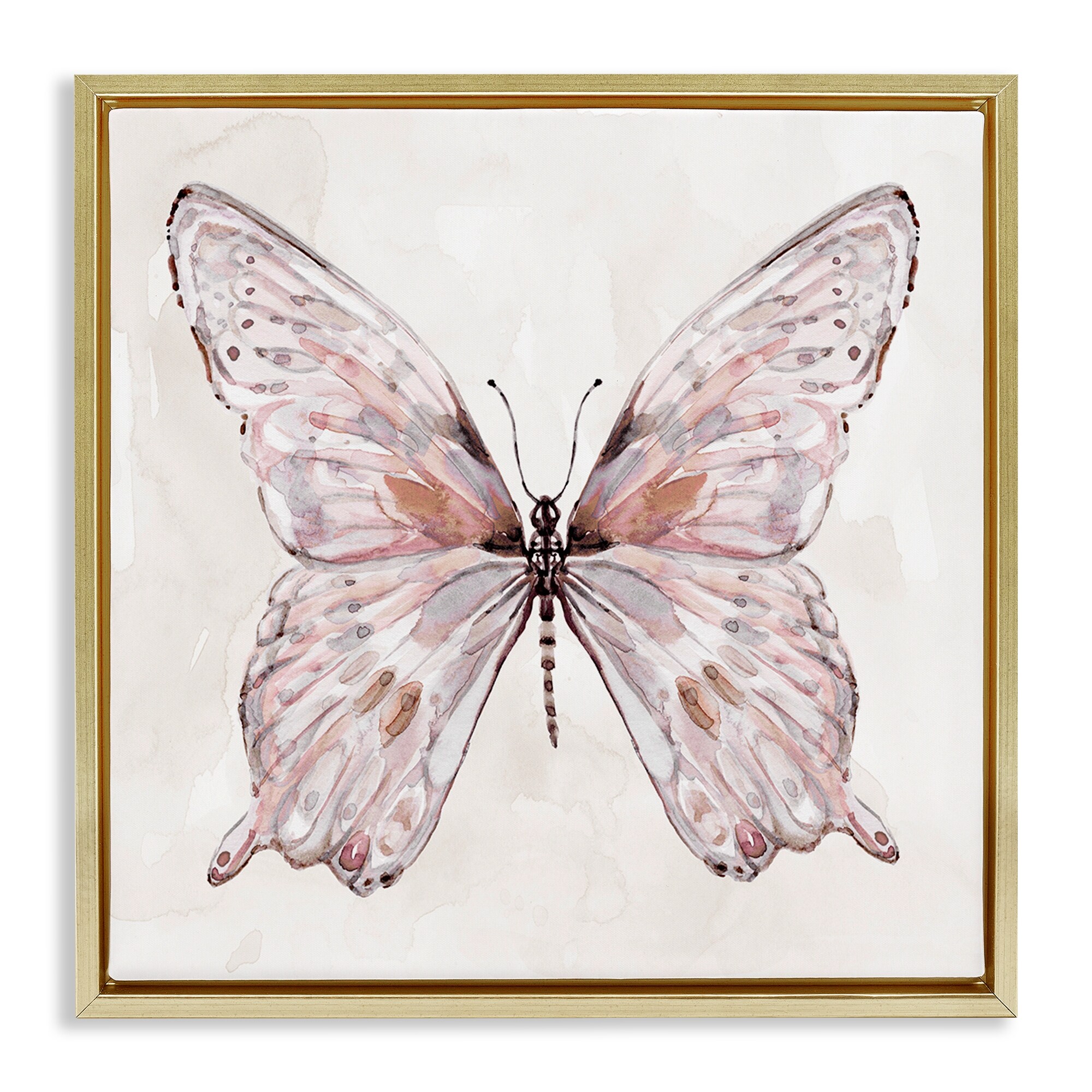 Stupell Faded Blush Butterfly Framed Floater Canvas Wall Art Design By Carol Robinson