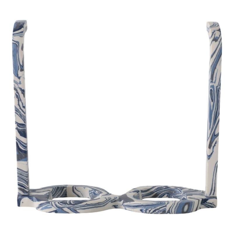 Stone Decorative Object Eyeglasses Shape Carved Sculptural Accent - 9" x 8" x 3"