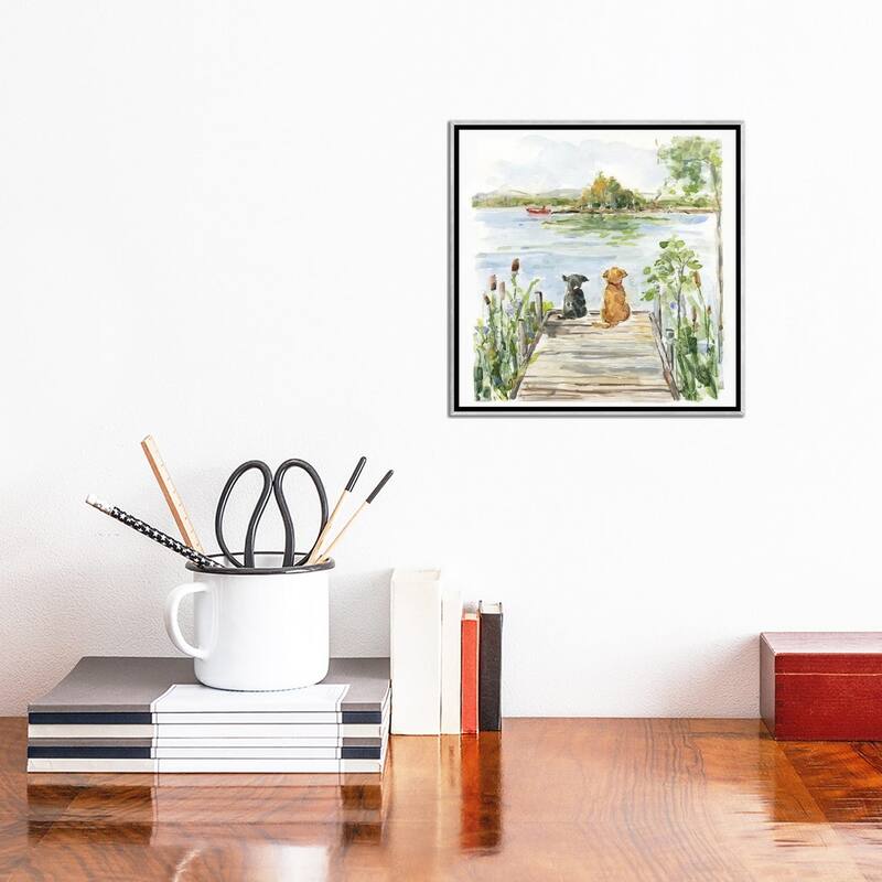iCanvas "Lake Buddies" by Sally Swatland Framed