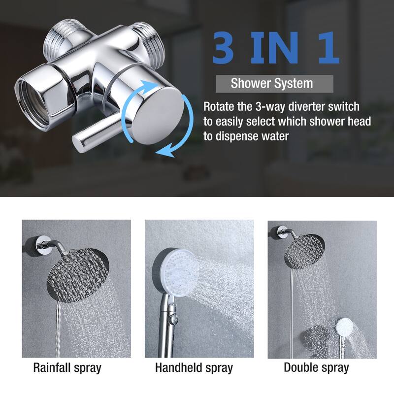 PROOX Dual Shower Head w/ High Pressure Shower Handheld Combo