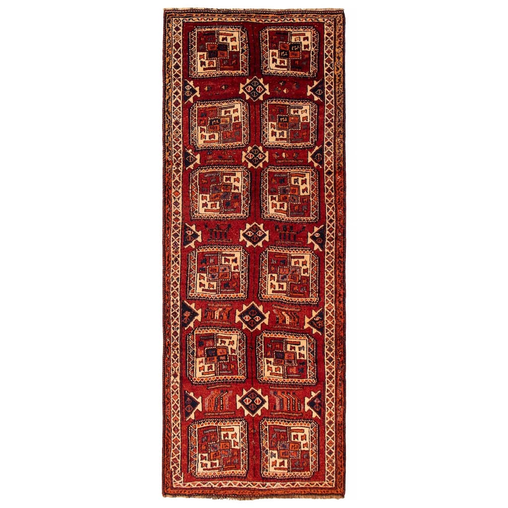 ECARPETGALLERY Hand-knotted Melis Vintage Red Wool Rug - 4'6 x 11'10