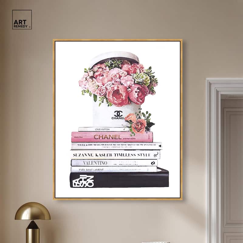 Pretty Roses upon Books Canvas by Art Remedy