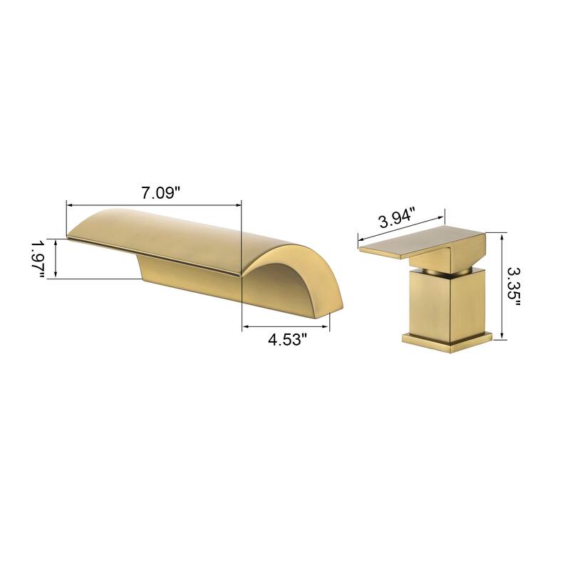 CASAINC Single Handle Deck Mount Bathroom Faucet in Brushed Gold
