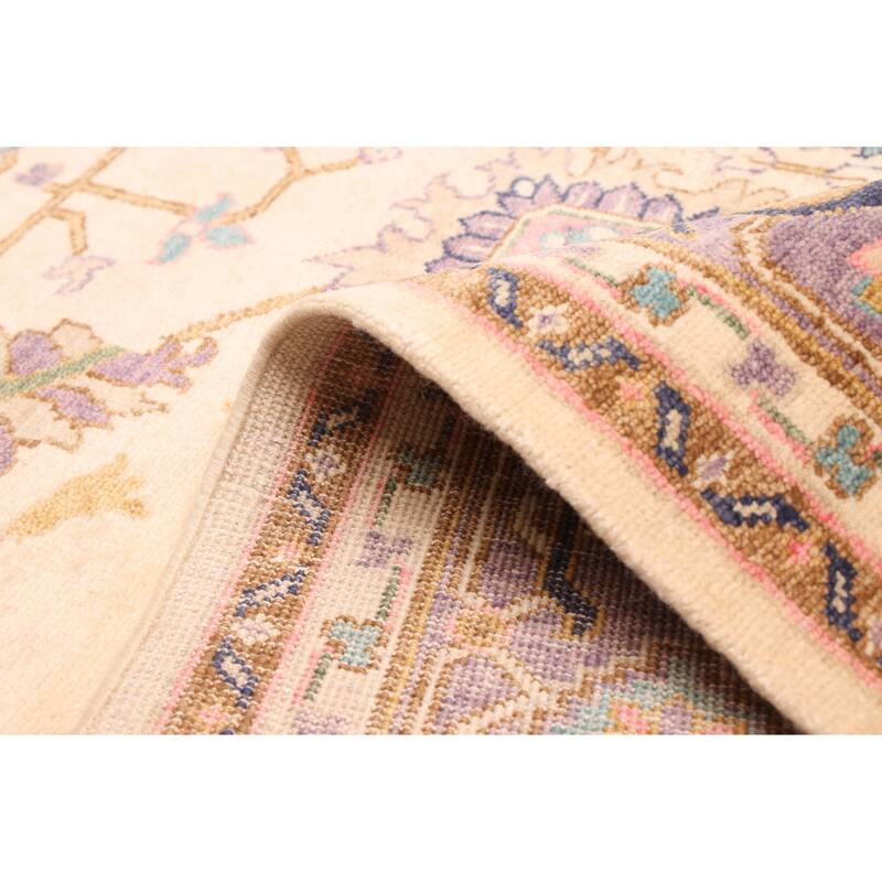 ECARPETGALLERY Hand-knotted Modern Oushak Cream Wool Rug - 7'11 x 10'0