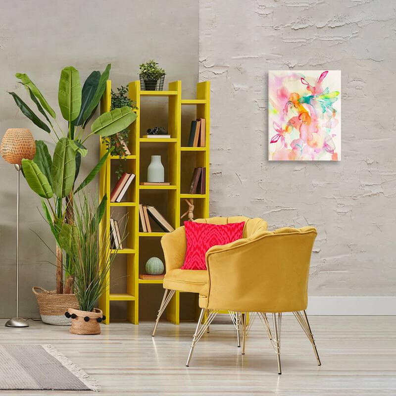 Stupell Abstract Watery Island Flowers Canvas Wall Art Design By Gemma Bardot
