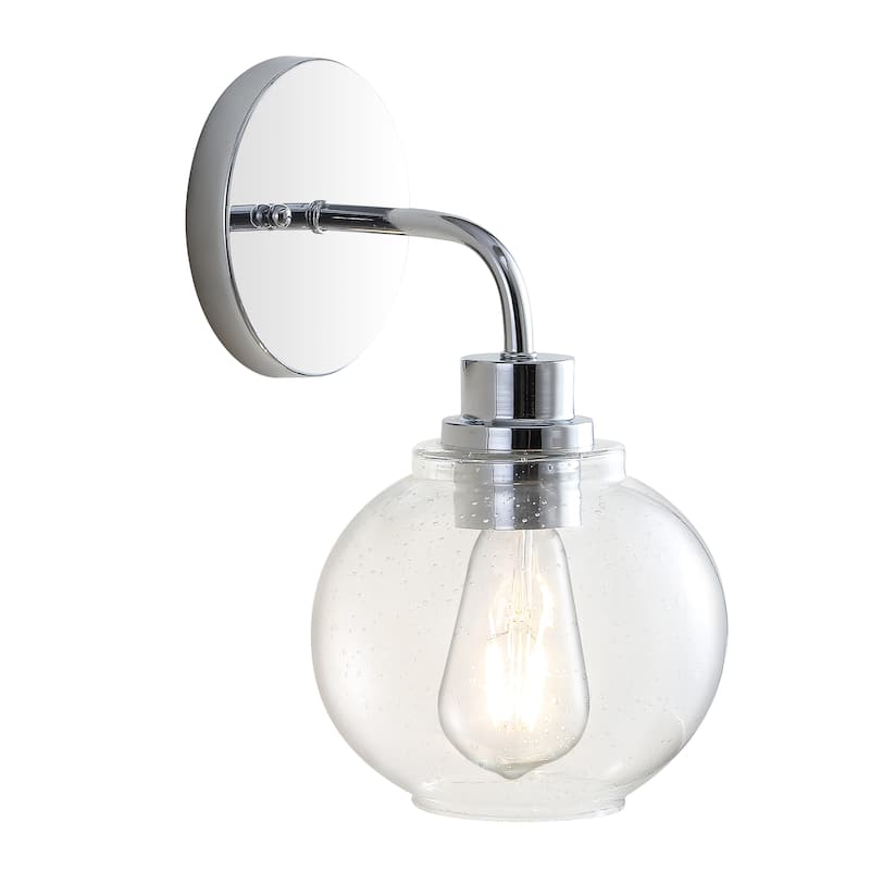 Staunton Iron/Seeded Glass Cottage Rustic LED Vanity Light, by JONATHAN Y