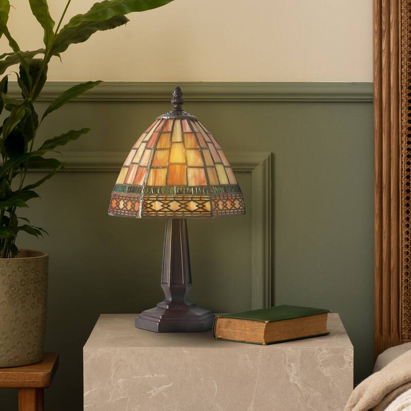 Liberty Tiffany-Style 12" LED Table Lamp, Bronze by JONATHAN Y