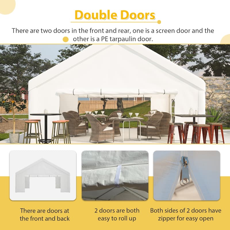 GDFStudio - Nashua Waterproof Event Protection Outdoor Gazebo Pavilion Shelter Tent