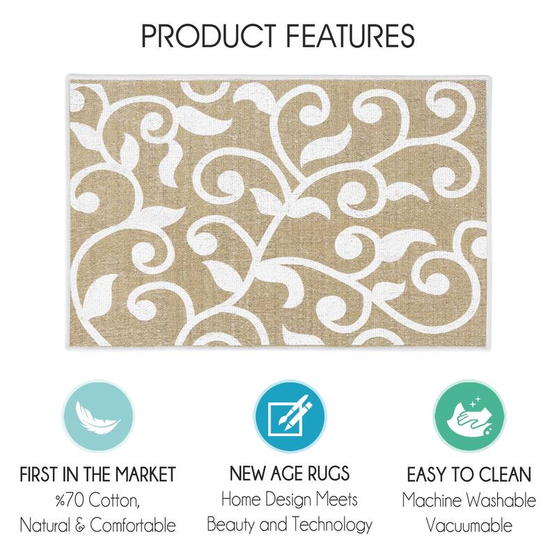 SussexHome Non-Skid Ultra-Thin Area Rugs for Laundry Room, Entryway, Bathroom and Kitchen - Washable Multipurpose Floor Mat