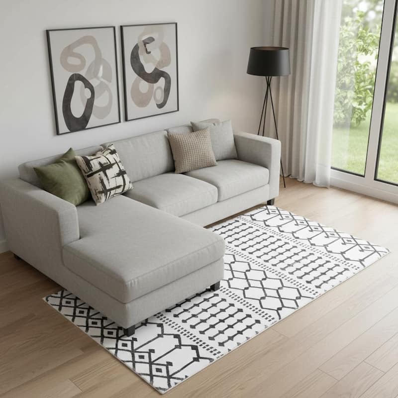 HomeRoots Tribal Modern, Contemporary Rectangle Area Rug - 8' X 10' - 8' X 10'