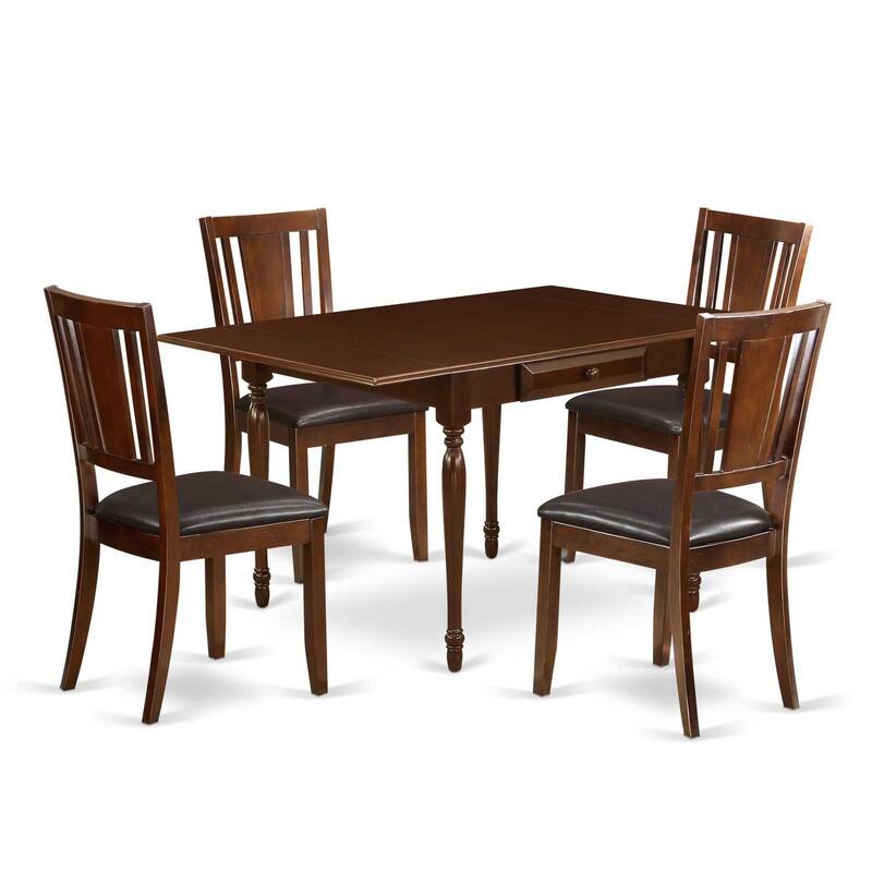 Dining Table Set for 4 - 5 Piece Kitchen Table with Chairs, Mahogany Finish