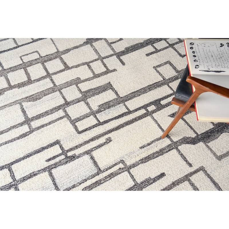 Exquisite Rugs Naturals Handmade Hand-tufted New Zealand Wool on Canvas Charcoal Area Rug