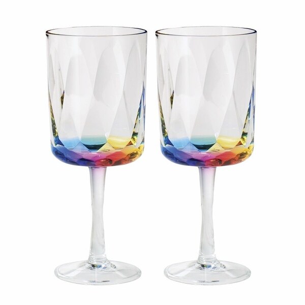 Shop Merritt Rainbow Prism 16 Oz Acrylic Wine Glasses Set Of 2 Free