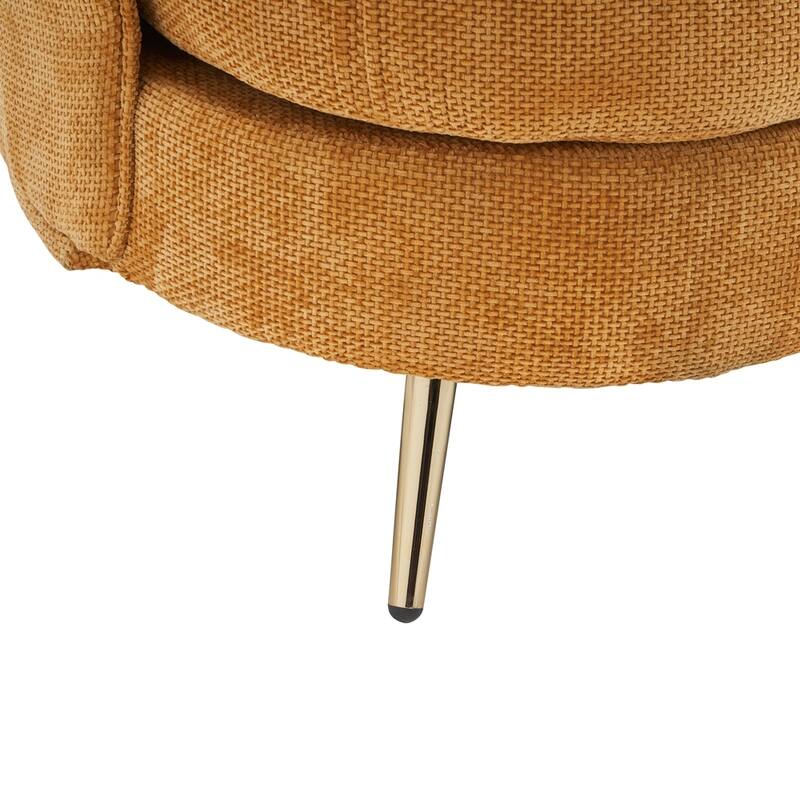 Upholstered Couch with Golden Metal Legs