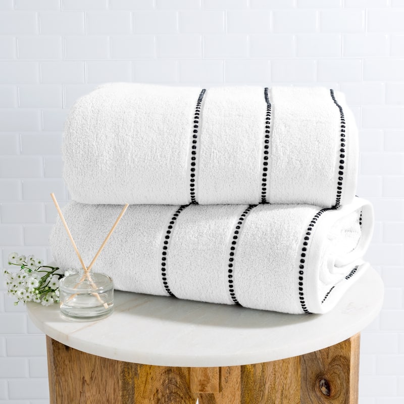 2-Piece Luxury Cotton Towel Set - Quick Drying 100% Zero Twist Cotton Bath Towels by Windsor Home - White