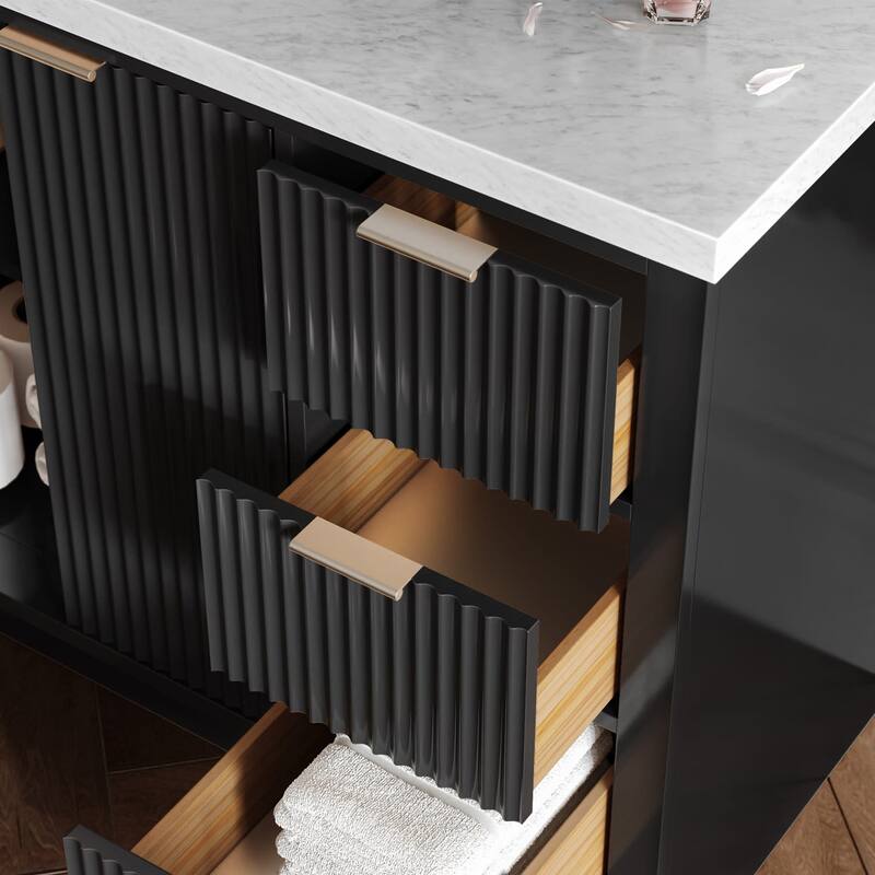 Ariel P55CWOVO Milan 55" Free Standing Single Basin Vanity Set with