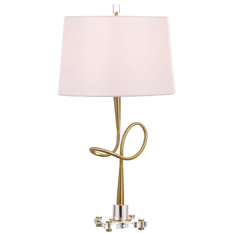 SAFAVIEH Lighting Klari 30-inch Gold/ Crystal LED Table Lamp - 16"x16"x30.25" - 16Wx16Dx30H
