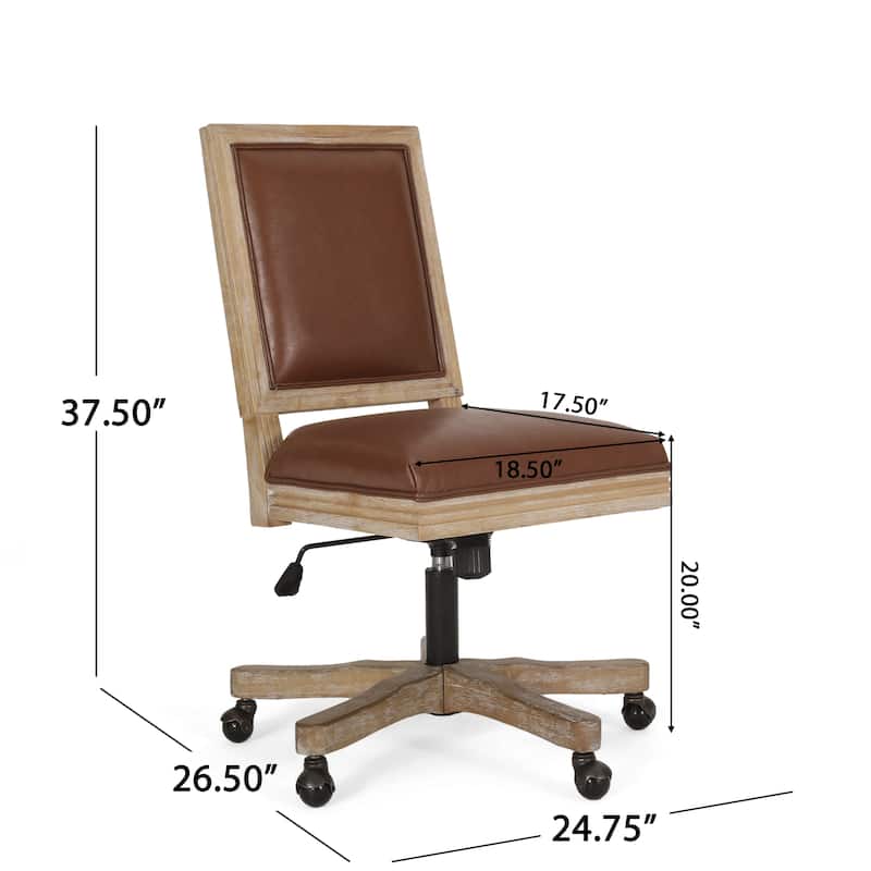 Sandine Upholstered Swivel Office Chair by Christopher Knight Home