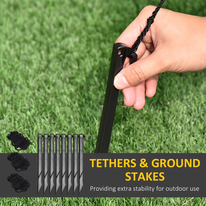 Outsunny 9ft Inflatable Santa Claus with Two Penguins, Christmas LED Display