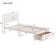 preview thumbnail 3 of 7, Twin Size Platform Bed with Under-bed Drawer, White