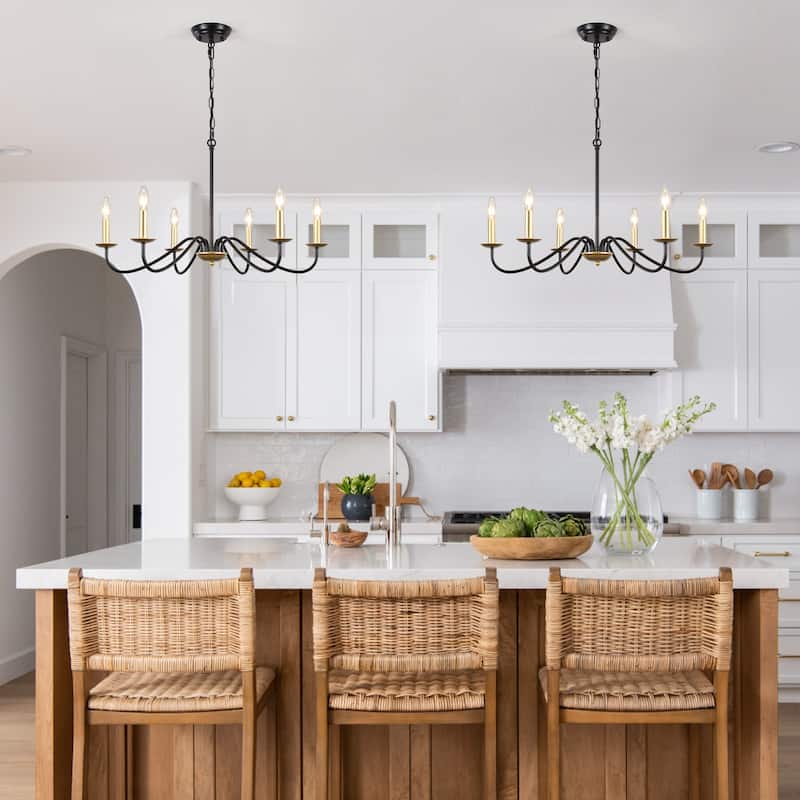 6-Light 27.55-inch Farmhouse Chandeliers for Living Room Foyer Hallway