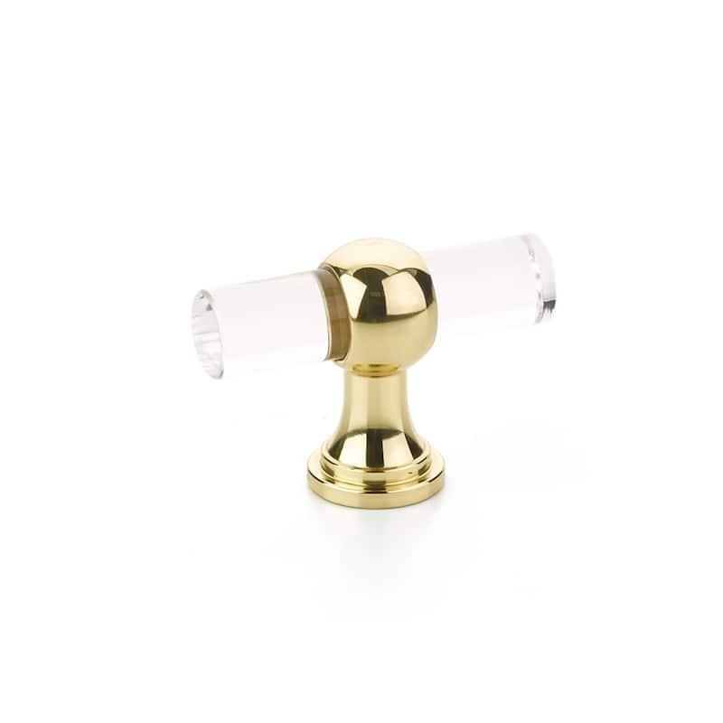 Schaub and Company Lumiere 2" Euro Modern Acrylic "T" Bar Adjustable - Polished Brass