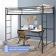 preview thumbnail 6 of 7, Gymax Twin Metal Loft Bed Frame w/ 2 Ladders Full-length Guardrail