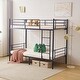 preview thumbnail 21 of 28, Twin Over Twin Bunk Bed For Kids Teens Adults, Heavy Duty Metal Bunk Bed With Ladder