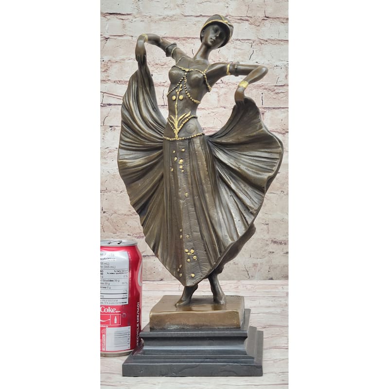 Demetre Chiparus Art Deco Bronze Sculpture Female Dancer Guilded Age Fashion