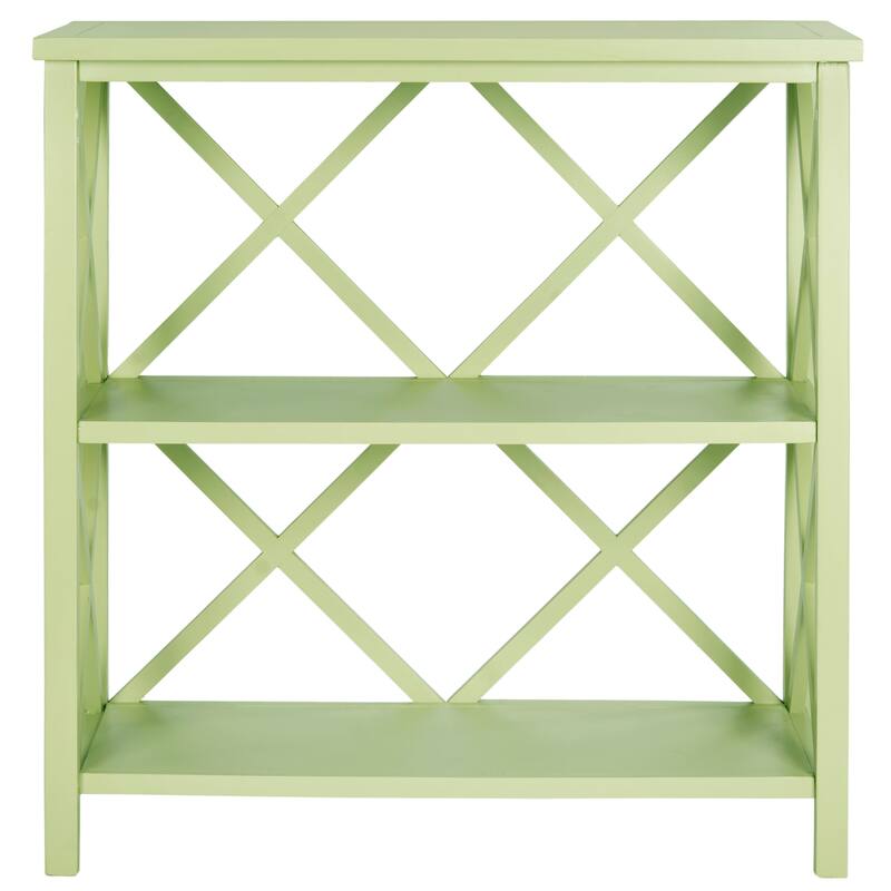 SAFAVIEH Fikreta Distressed Ivory Bookcase - 33.5" x 13.5" x 35.6" - 33.5" x 13.5" x 35.6" - 34Wx14Dx36H - Avocado Green