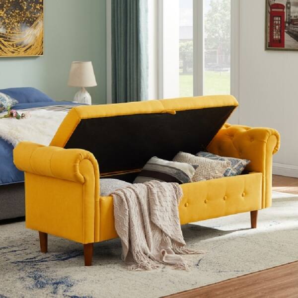 Yellow Multifunctional Storage Rectangular Sofa Stool - Bed Bath ...