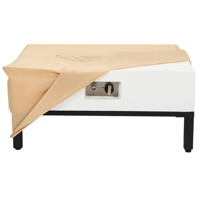 AVAWING 2-Piece 32" Square Concrete Fire Table with Shelves and Tank Holder