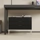 preview thumbnail 3 of 16, 31.5 Inch Wide Nightstand with 3 Drawers Black Wooden Bedside Table
